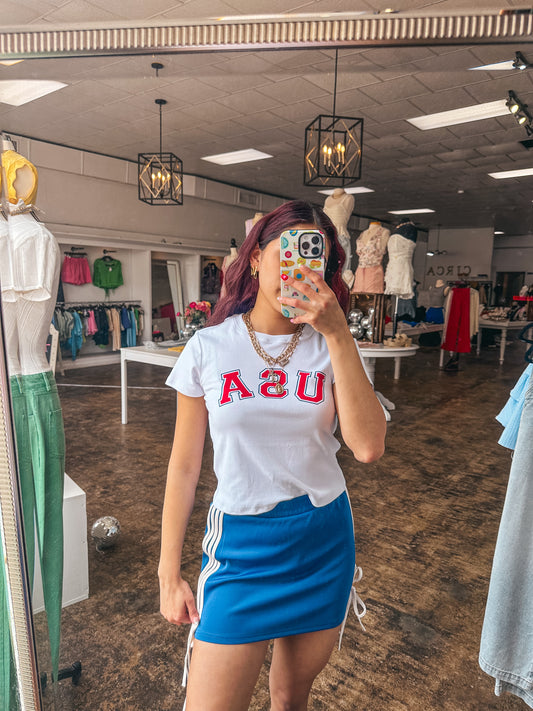ALL BLUE AROUND SKIRT